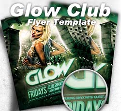 俱乐部/酒吧/迪吧传单模板：Glow Club Flyer Template